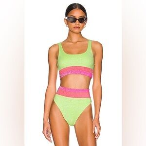 Beach Riot Green and Pink Bikini